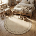 GarveeHome Round Area Rug 5ft Scalloped Washable Circle Rug by GarveeHome