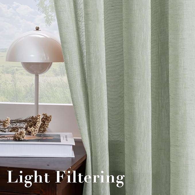 H.VERSAILTEX Linen Curtains 90 inches Long Linen Curtains/Natural Linen Blended - Image 5