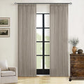 Modern Farmhouse Linen Curtains 80 Inches Long 2 Panels Set Burlywood Birch | by Twodrapes