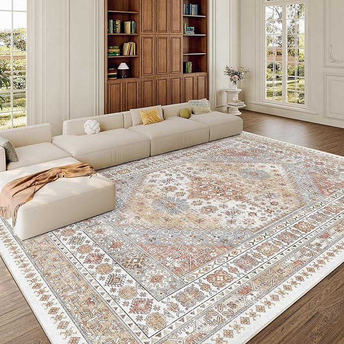 8x12 Area Rugs for Living Room, Large Washable Rug, Dining Room, Low Pile - Image 4