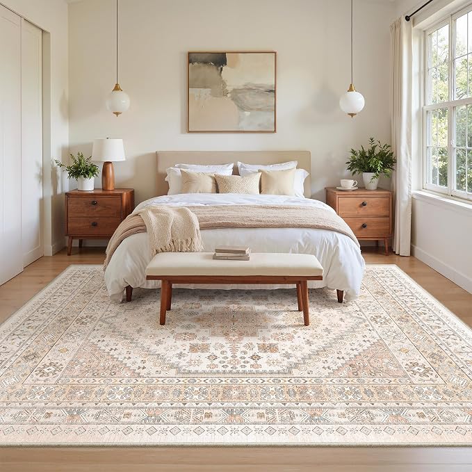 5x7 Area Rugs for Living Room, Large Washable Rug, Dining Room, Low Pile - Image 9