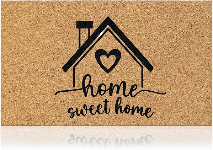 Coir Welcome Mat, Home Sweet, 17 x 29 in | 100% Natural Coir, Anti-Shedding by AmaruDoorMats