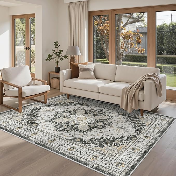 Madane Area Rug 3x5, Washable Vintage Entry Rugs - Image 4