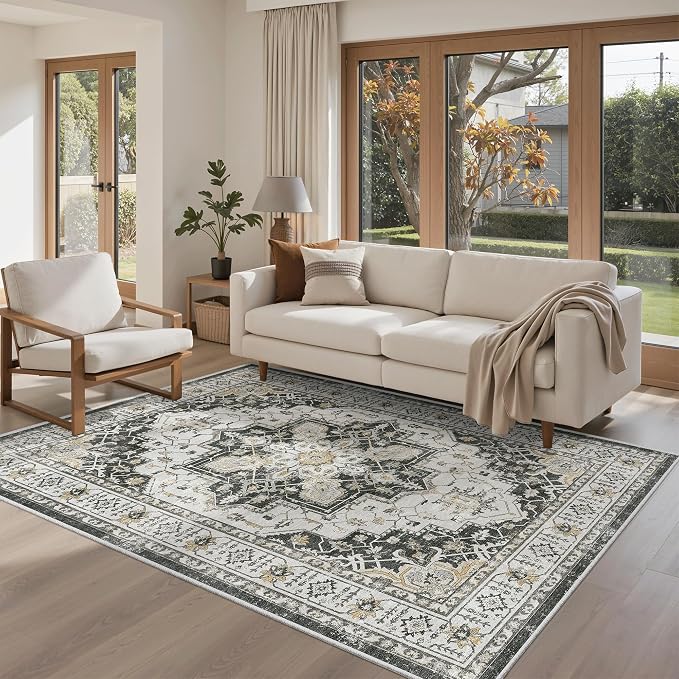 Madane Area Rug 4x6 Washable Rugs Vintage by Madane