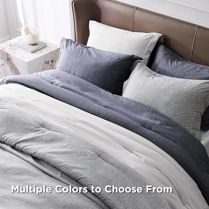 Bedsure Twin/Twin XL Comforter Set - Grayish White Soft Bedding for All Seasons, Cationic Dyed Bed Set, 2 Pieces, 1 Twin Size Comforter (68"x88") and 1 Pillow Sham (20"x26"+2")