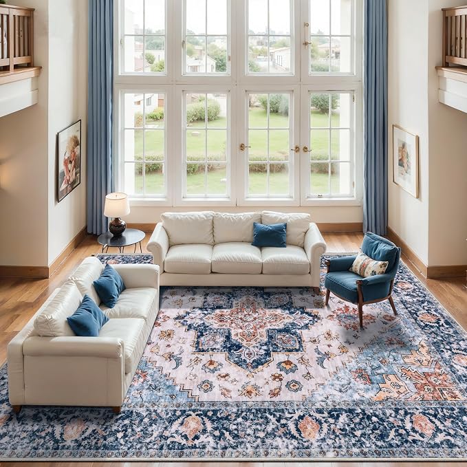 SERISSA 10x14 Washable Non Slip Boho Area Rug - Image 2
