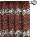 Ambesonne Savannah Curtains, Animal Skin Stripes as Diamond Shapes Pattern Wild Life Concept Native Art, Window Treatments 2 Panel Set for Living Room Bedroom, Pair of - 28" x 63", Red Brown