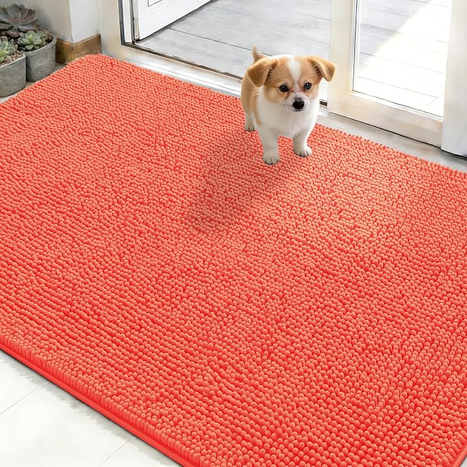 OLANLY Dog Door Mat for Muddy Paws 50x30, Super Absorbent Chenille Mud Mat | by OLANLY