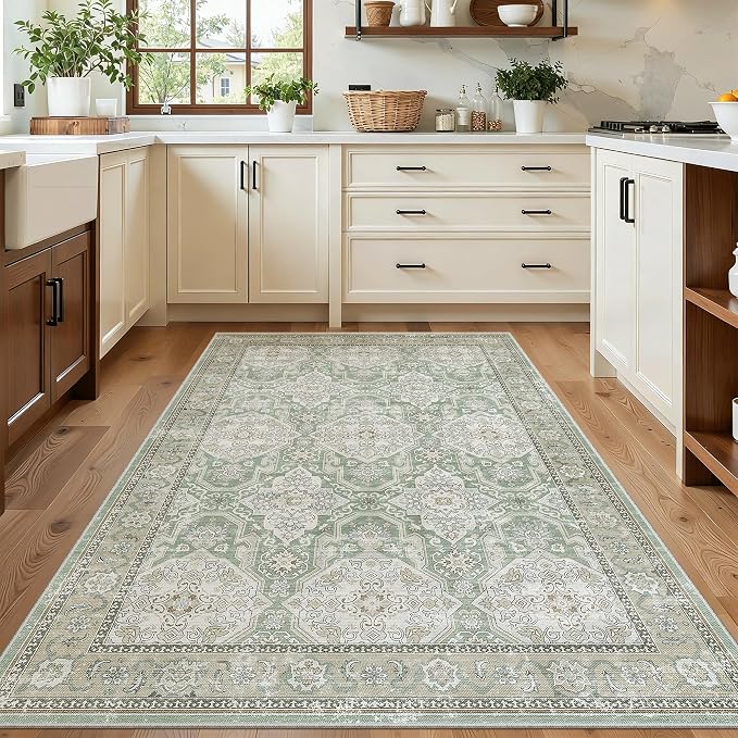 Soalmost 4x6 Area Rug for Living Room, Washable Rugs Non-Slip, Thin Foldable by Soalmost