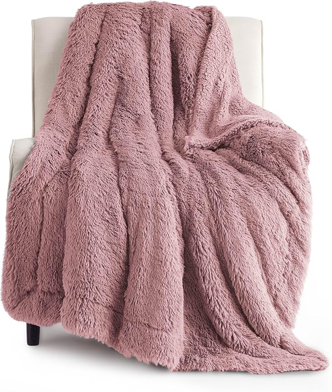 Bedsure GentleSoft Fluffy Dusty Pink Throw Blanket Gifts by Unknown