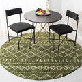 SAFAVIEH Arizona Shag Collection Area Rug - 5'1" Round, Green & Ivory, Moroccan Design, Non-Shedding & Easy Care, 1.6-inch Thick, Ideal for The Living Room, Dining, Bedroom (ASG741X)