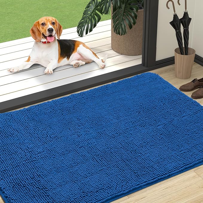 OLANLY Dog Door Mat for Muddy Paws 47x32, Super Absorbent Chenille Mud Mat | by OLANLY