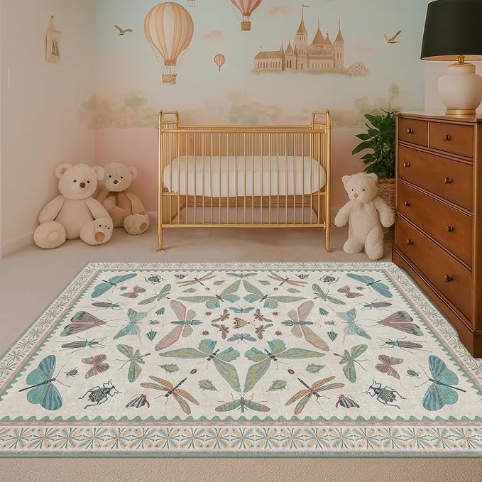 Green and Blue Nursery Rug 5x8 - Image 3