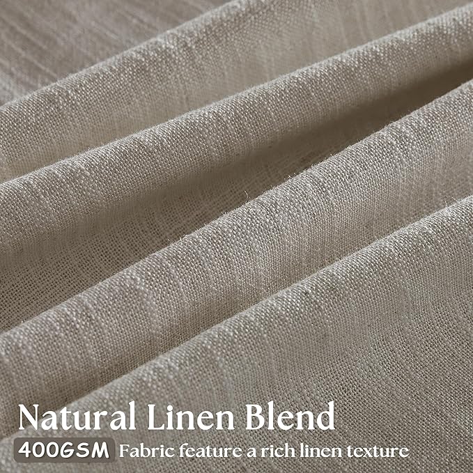 Taupe Burlywood Pinch Pleated Linen Curtains 96 Inches Long | Light Filtering - Image 3