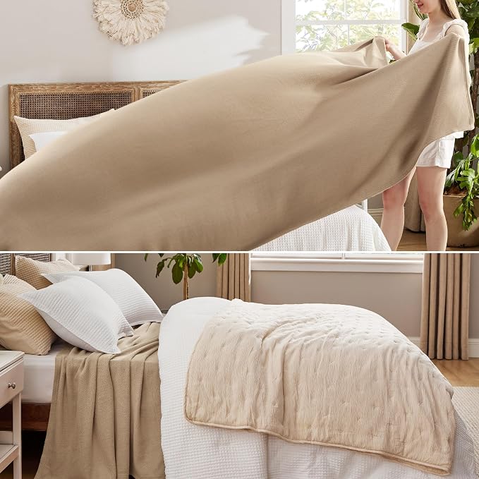 Bedsure GentleSoft 100% Cotton Blanket King Size - Image 4