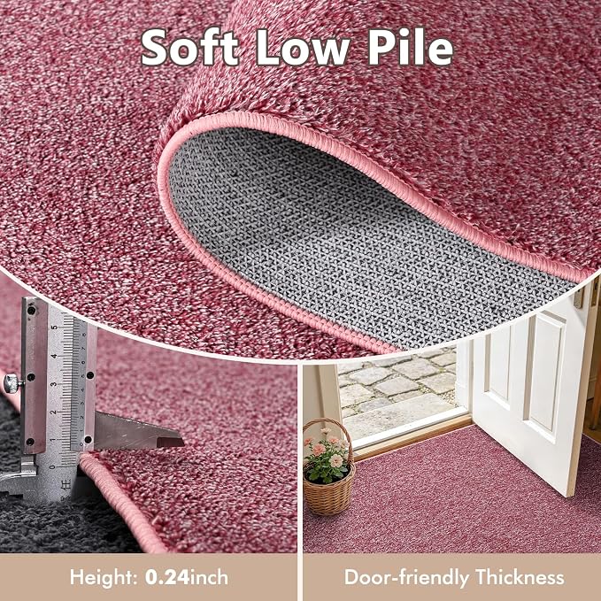 2x8 Red/White Runner Rug Washable Non-Slip - Image 4