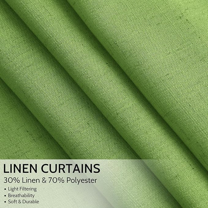 Lime Green Linen Curtains 72 Inch Long - Image 2