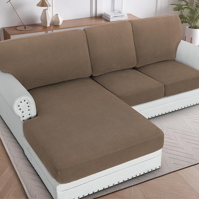 H.VERSAILTEX Sectional Couch Covers 3 Pieces Sofa Seat Cushion Covers L Shape by HVERSAILTEX