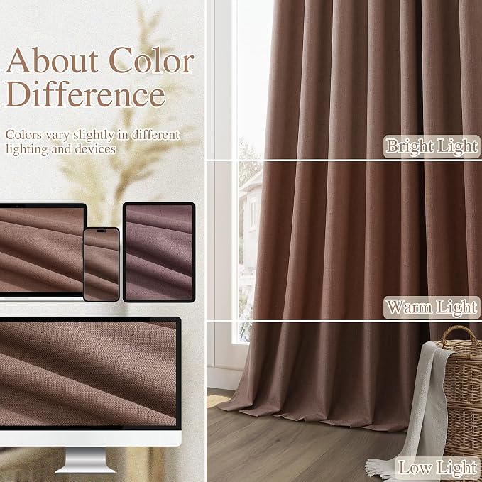 100% Blackout Curtains 120 Inch Length 2 Panels Set - Image 7