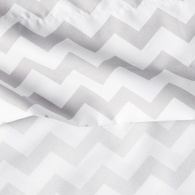 King Size Sheets - Breathable Luxury Bed Sheets with Full Elastic & Secure Corner Straps Built In - 1800 Supreme Collection Extra Soft Deep Pocket Bedding Set, Sheet Set, King, Chevron Gray