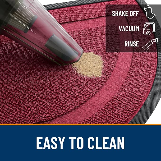 OLANLY Half Circle Front Door Mat Outside 33x21 All-Season Rubber Doormat | - Image 5