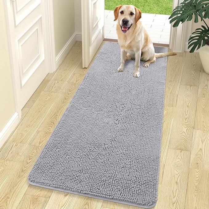 OLANLY Dog Door Mat for Muddy Paws 70x24, Super Absorbent Chenille Mud Mat | by OLANLY