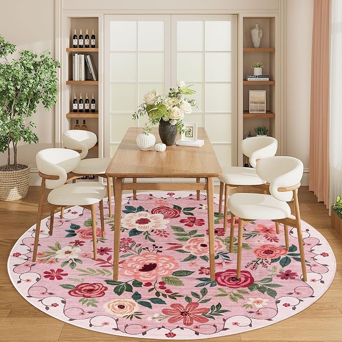 DUKINO 6ft Round Rug, Soft Washable Circle Rug - Image 4