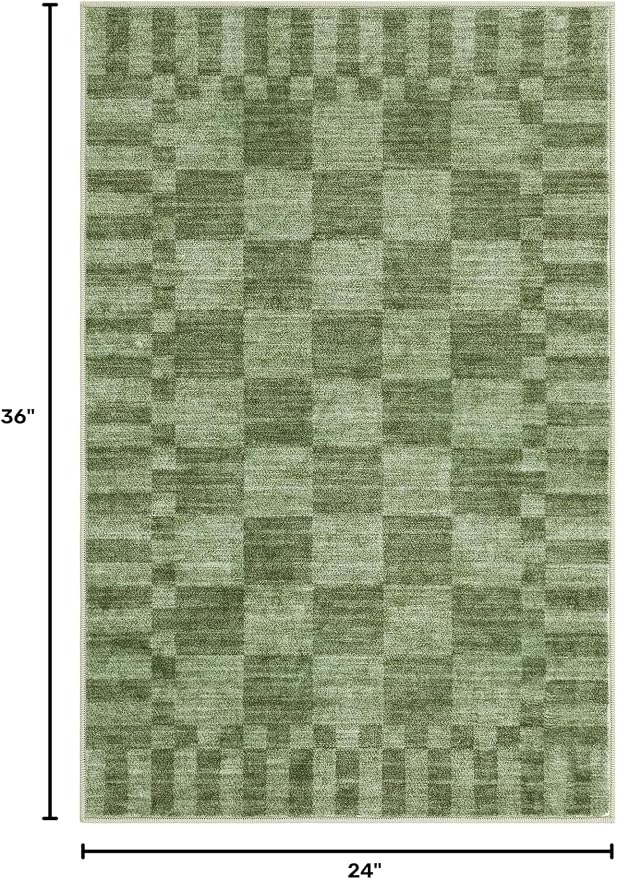 GarveeHome Checkered Washable 2x3 Rug Small Area Rugs Non-Slip - Image 2