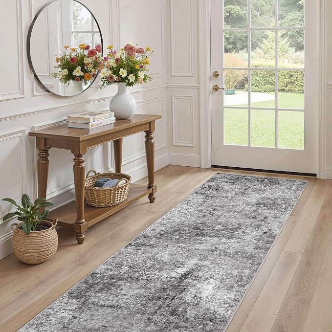 DMOYEST Washable Runner Rug for Hallway: 2x6 Neutral Modern Abstract Low Pile - Image 5