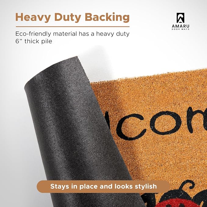 Coir Welcome Mat, 17 x 29 in | 100% Natural Coir, Anti-Shedding, Durable PVC - Image 6