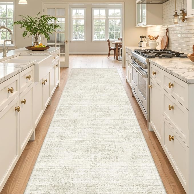 2'6 x 10' Runner Rug Non Slip, Washable Kitchen Rugs, Living Room, Long Rug - Image 3