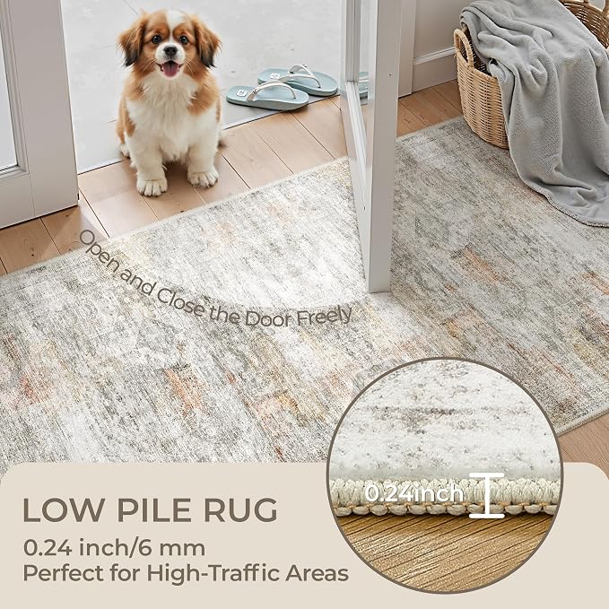 2x6 Runner Rug Non Slip, Washable Hallway Runner Rug, Nursery Room, Soft Runner - Image 6