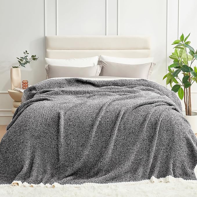 Snuggle Sac Super Soft & Reversible Heather Black Throw - Image 7