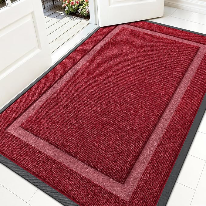 OLANLY Front Door Mat Outside 59x34, All-Season Heavy-Duty Rubber Doormat | by OLANLY
