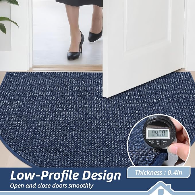BEQHAUSE Dirt Trapper Door Mat 24" x 36" Half Circle Non Slip Rugs, Absorbent - Image 5