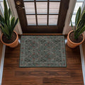 2x3 Area Rug Washable Entry Rug, Vintage Floral Thin Rug by Unknown