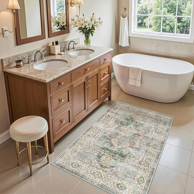 Madane Washable Area Rug 2x3 Small Entryway Rugs Non-Slip, Low Pile Floor Carpet - Image 3