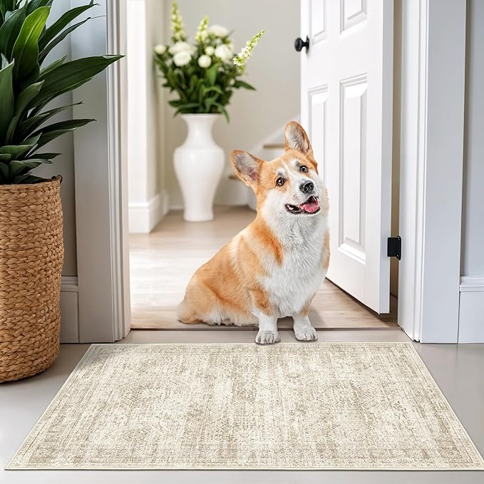 2x3 Rug Non Slip, Small Washable Entryway Rug, Runner - Image 3