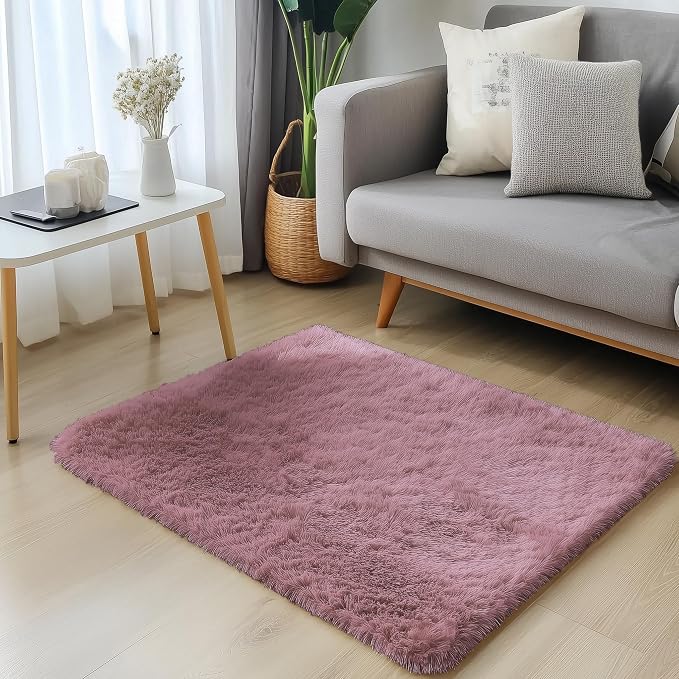 OLANLY 2x3 Machine Washable Small Bedside Rug, Soft Fluffy Shaggy Entryway - Image 3
