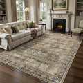 5x7 Area Rugs - Washable Vintage Retro Living Room Rug, Soft Ultra Thin Non by Yarooge