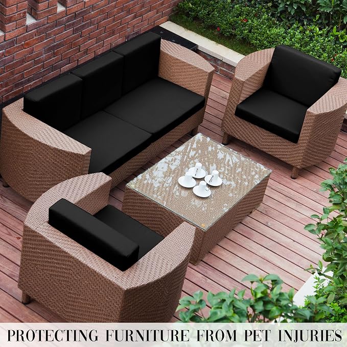 8PCS Patio Cushion Covers.Patio Furniture Couch SeatSlipcovers | Washable - Image 5