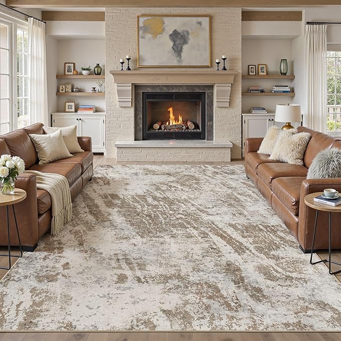 DMOYEST 8x10 Washable Area Rug: Abstract Modern Non-Slip Carpet, Soft Low Pile - Image 5