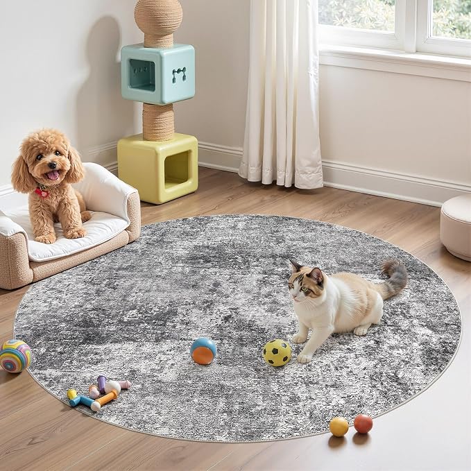 DMOYEST 5ft Round Area Rug Living Room Rugs - Image 4