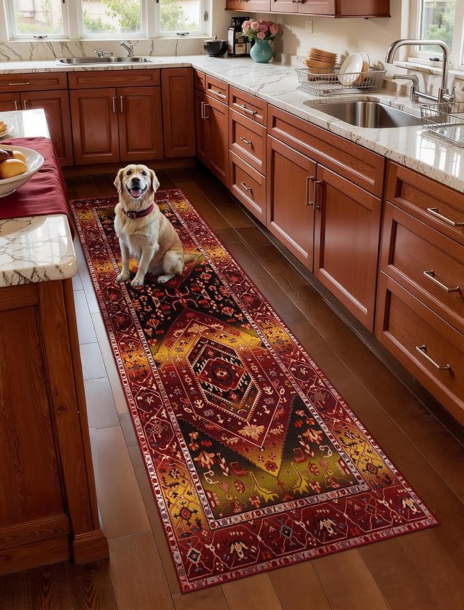 SERISSA 2x6 Washable Non Slip Boho Runner Rug by SERISSAHomeDecorCollection