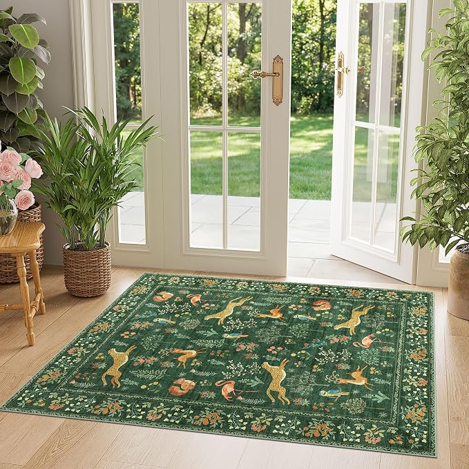 DUKINO 3x4 Rug, Washable Animal Area Rug by DUKINO