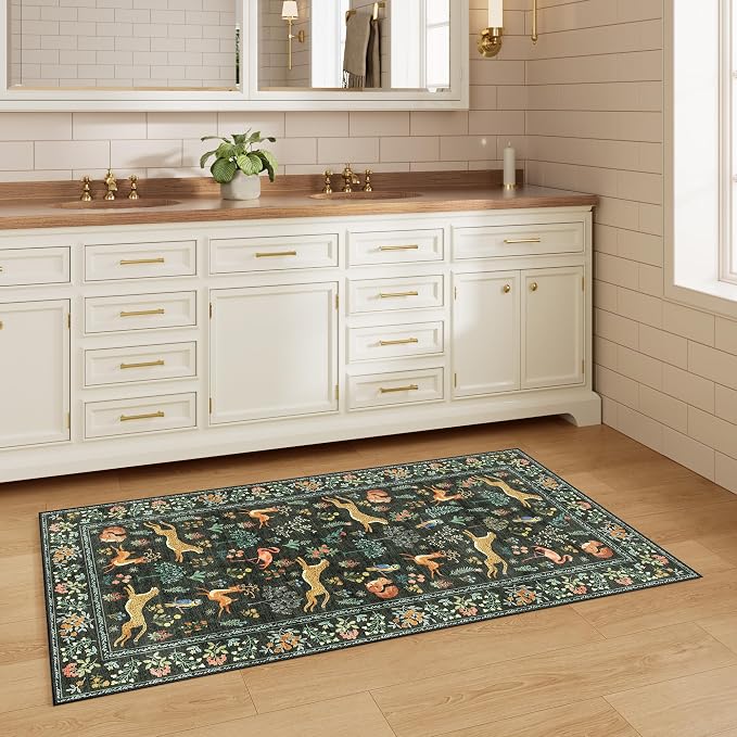 DUKINO 2x4 Rug for Entryway, Animal Washable Runner Rug for Kitchen, Low Pile - Image 8