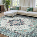 RELEANY Washable Area Rug, Water Repellent, Pet Friendly, Vintage Floral Boho by RELEANY