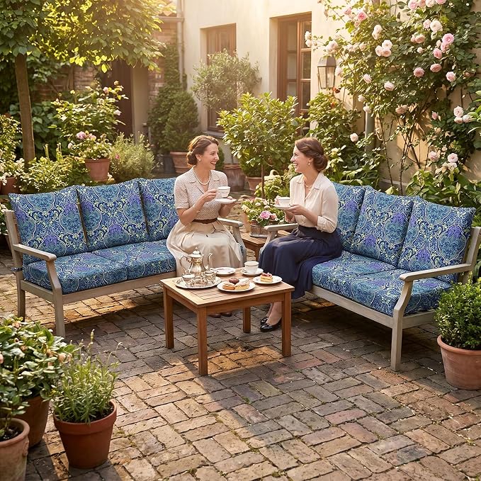 12Pcs Patio Cushion Covers Stretch Outdoor Furniture Protector Slipcovers | - Image 2
