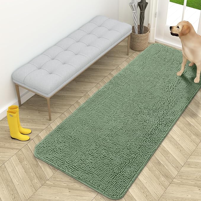OLANLY Dog Door Mat for Muddy Paws 59x24, Super Absorbent Chenille Mud Mat | by OLANLY