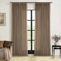Linen Pleat Semi Sheer Dutch Cocoa Memory Training Curtains 100 Inches Long | by Twodrapes